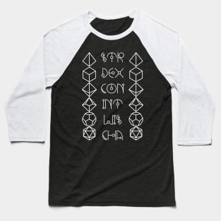 Character Abilities Dice Baseball T-Shirt